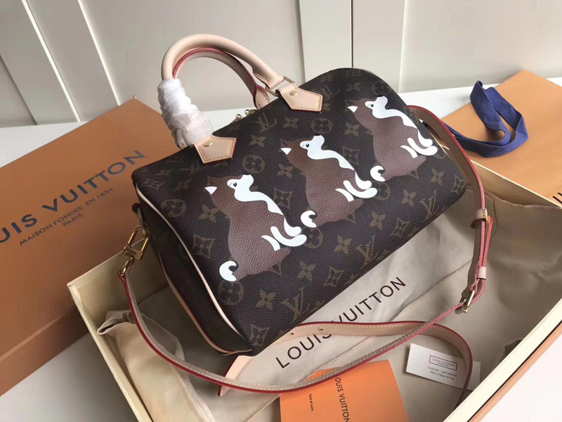 M41113 LV SPEEDY 25 手袋(配肩帶)LV柴犬系列 LV枕頭包