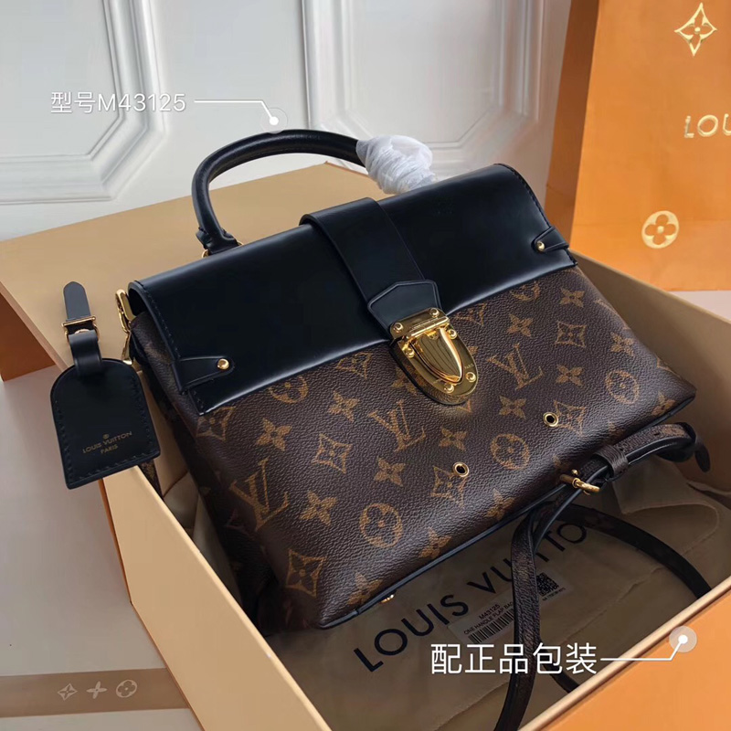 M43125 LV One Handle 中號(hào)手袋 LV prelaunch老花拼皮手提斜挎包
