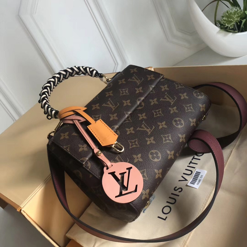 M43982 LV Cluny BB 手袋 LV Monogram帆布材質(zhì)女包 LV手柄編織款郵差包