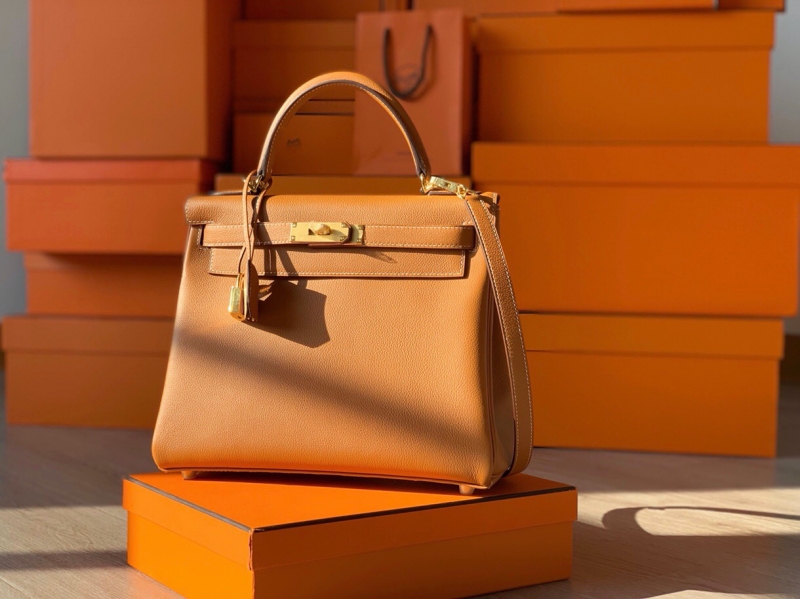 愛馬仕Hermes Kelly系列凱莉包25 togo小牛皮 純手工定制版 棕色