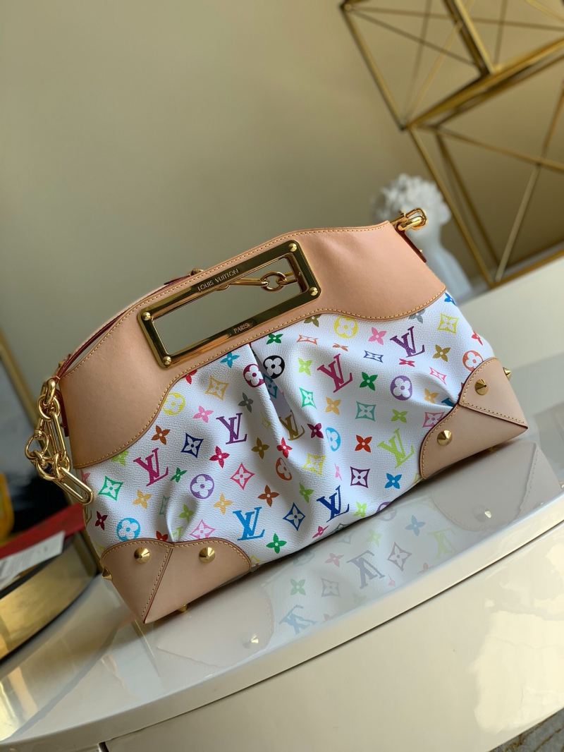 M40255 LV Monogram Multicolore系列JUDY MM手拎單肩包 白彩中號
