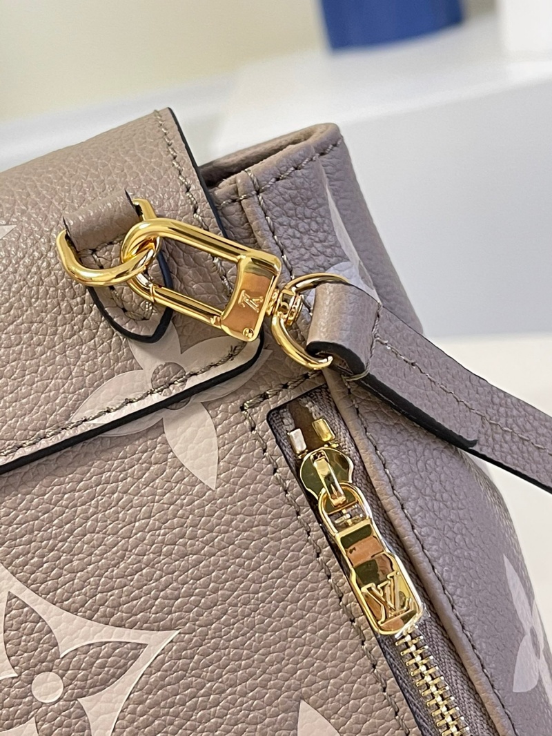 M45764 LV TINY 雙肩包 Monogram 涂層帆布女士背包 杏色