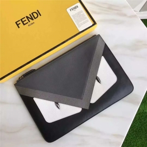 FENDI �ҵ� 2017�����¿� ��ɫ�⻬Ƥ��С�֫F СţƤ���ð� ʯī��ƴ��ɫ