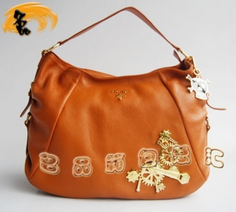 69526 Prada���¿� �����_�r��Ůʿ�μ�� Prada�M��ţƤŮ�� ���t�b� �\��ɫ