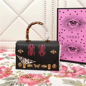 488715 Gucci ottilia 2017�ﶬϵ�� ײɫ��Ƥ ���xӡ�� ����� ��ɫ