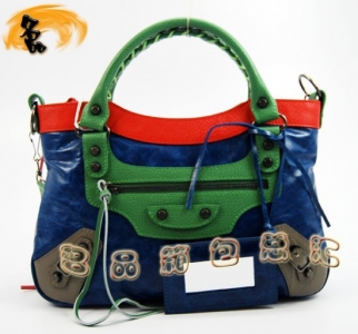 084331  ������������� BalenciagaŮ�� �M��ţƤ����r��Ů�� �{�t�Gɫ