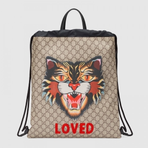 473872 GUCCI ���Y ���؈ӡ�� GG Supreme�߼����췫�� ���K��������� ��ľɫ