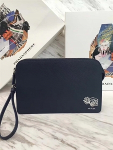 2VF056 Prada�����_ �¿�܇�� ԭ�SƤ ��ʿ ���ð� ���{ɫ