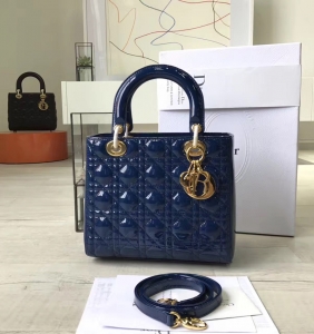 Dior�ϊW Lady Dior ��������� ���С̖ �{ɫ��Ƥ ��ɫ���