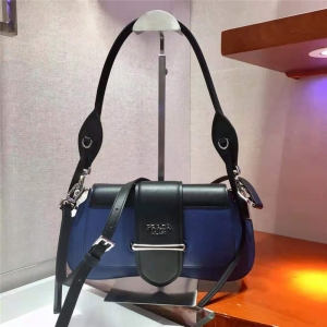 1BD168 Prada SidonieŮ�� СţƤ ƴɫ���w Ƥ��μ�� �{(l��n)ɫ