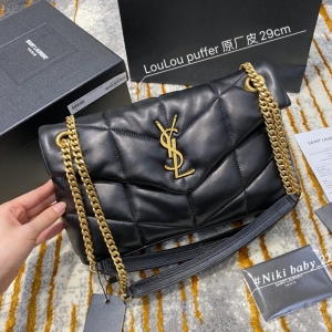 577476 YSLʥ�_�mLOULOU PUFFERС̖�W�pС��Ƥ�ִ� ��ɫ���