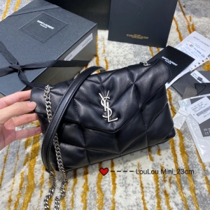 6203331 YSLʥ�_�mŮ�� LOULOU PUFFER����W�pС��Ƥ�ִ� ��ɫ