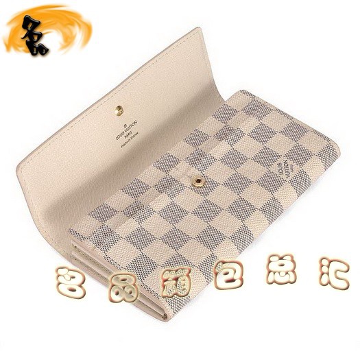 N61735 LV經典款 LV白色棋盤格 LV女包 LV錢包 LV中長款錢包