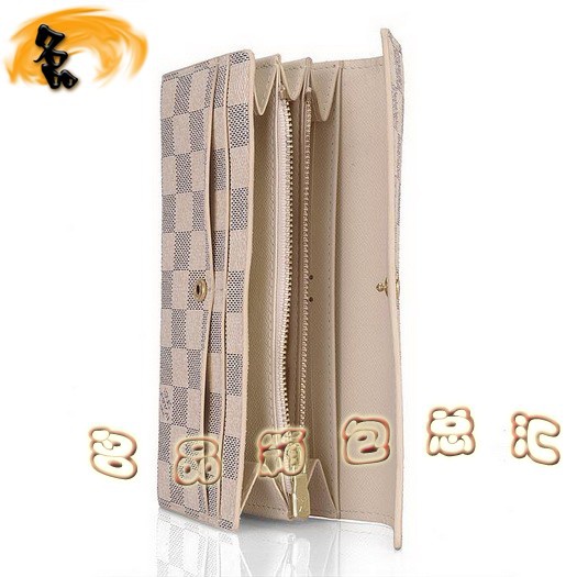 N61735 LV經典款 LV白色棋盤格 LV女包 LV錢包 LV中長款錢包