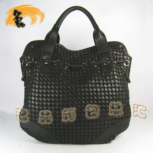 78917 BOTTEGA VENETA 寶緹嘉 時尚經(jīng)典款黑色編織手提包 女包 手袋