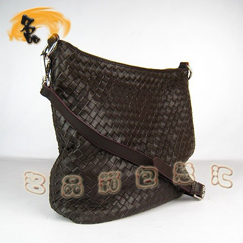 80020 BOTTEGA VENETA寶緹嘉 新款時尚斜挎包 深啡色編織女包