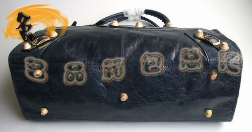 084334B 經(jīng)典款寶藍(lán)色牛皮時(shí)尚女包 BALENCIAGA巴黎世家 機(jī)車包 手提包