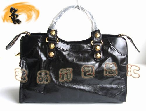 084338B 巴黎世家熱賣新款斜挎包 黑色牛皮時尚女士手提包 BALENCIAGA機車包