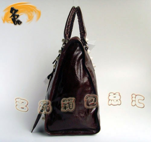 084334A 超A1:1品質 巴黎世家經典款機車包 BALENCIAGA啡色時尚牛皮女士手提包