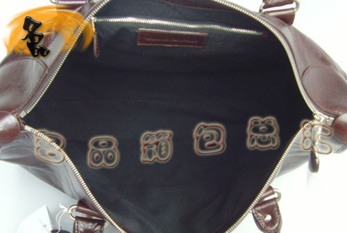 084334A 超A1:1品質 巴黎世家經典款機車包 BALENCIAGA啡色時尚牛皮女士手提包