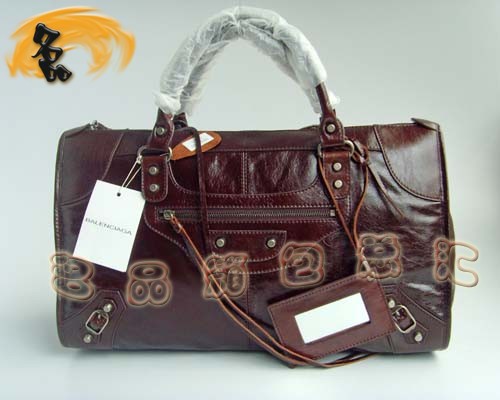 084324 超A品質(zhì) 時尚女士手提包 BALENCIAGA深啡色 經(jīng)典女士手挽包 機(jī)車包