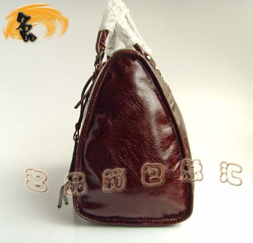 084324 超A品質(zhì) 時尚女士手提包 BALENCIAGA深啡色 經(jīng)典女士手挽包 機(jī)車包