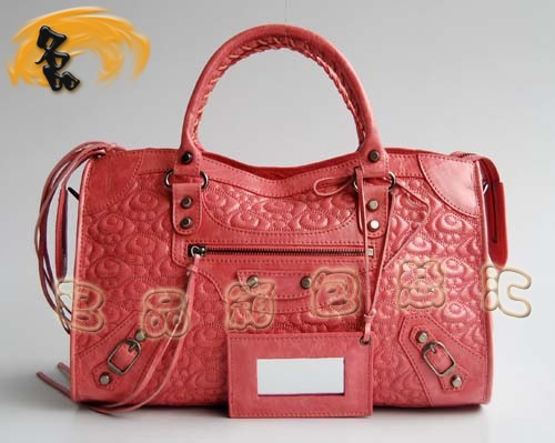 084932 BALENCIAGA熱賣新款 時尚女士手提包 巴黎世家刺繡系列 斜挎包 機車包