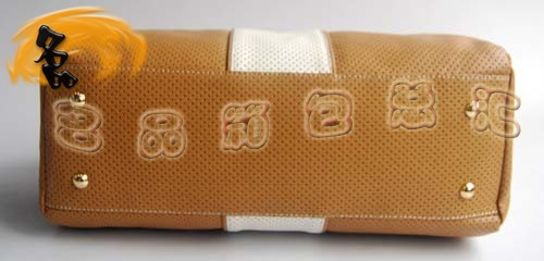 29144 Prada時(shí)尚女包 普拉達(dá)奢華明星網(wǎng)孔真皮手提包 十色可選 土黃配白
