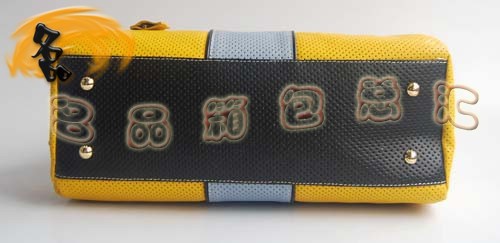 29144 Prada時尚女包 普拉達奢華明星網孔真皮手提包 十色可選 黃配藍