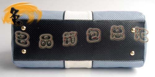 29144 Prada時尚女包 普拉達奢華明星網(wǎng)孔真皮手提包 十色可選 藍配白