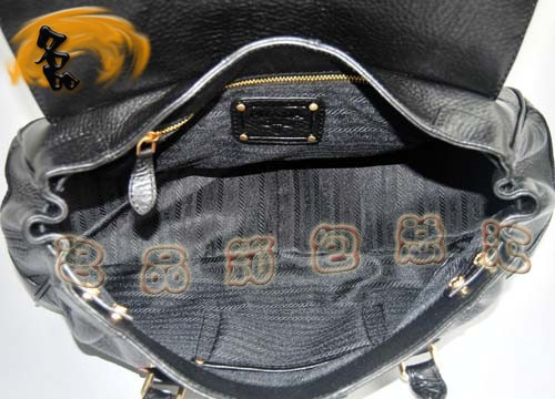 80045 Prada最新款 Prada高檔牛皮包 Prada手提包 Prada經典款 黑色