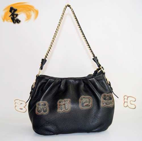 80060 正品品質(zhì) Prada單肩包 普拉達 Prada黑色高檔牛皮休閑女包