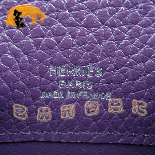 H008 Hermes 荔枝紋女包 Hermes經(jīng)典款 Kelly 凱莉包 手提包 晚宴包 紫色