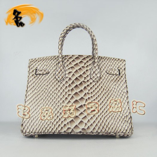 6088 Hermes Birkin 鉑金包 30cm 魚(yú)紋手提包 Hermes女包 灰色金扣
