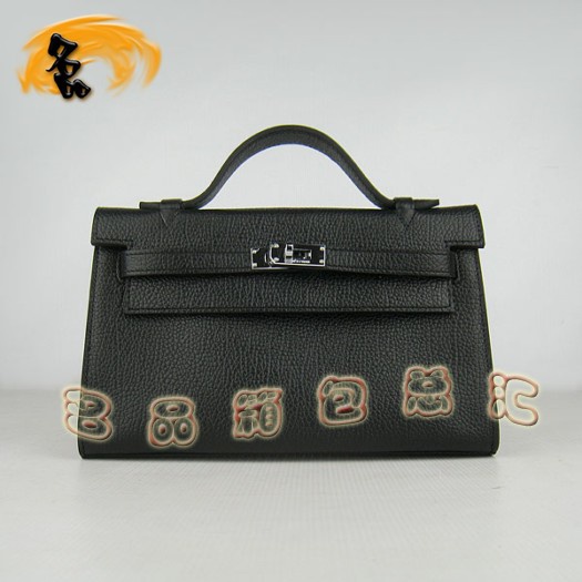 H008 愛馬仕專柜一比一品質(zhì) Hermes手提包 Hermes Kelly 牛頸紋女包 黑色