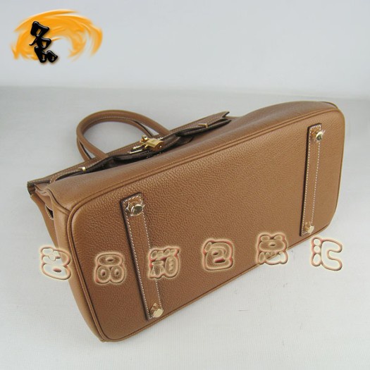 6089 Hermes 35 Birkin 牛頸紋手提包 Hermes女包 Hermes Birkin 鉑金包 啡色金扣
