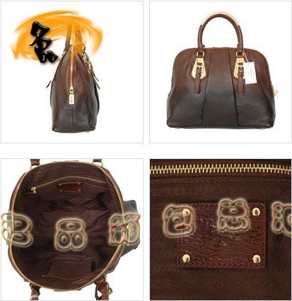 6180 Prada最新款 Prada手提包 普拉達(dá)女包 Prada經(jīng)典款 啡配黑