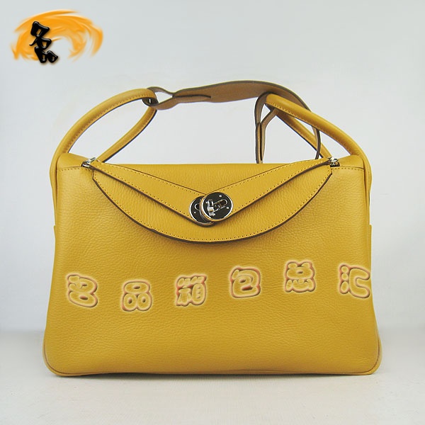 6208 Hermes Lindy系列 Hermes單肩包 女包 Hermes 手提包荔枝紋 黃色