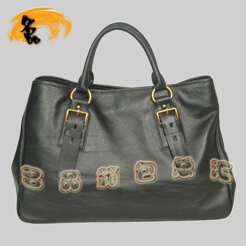 8602 Prada熱銷1:1品質女包 普拉達高檔牛皮手提包 Prada斜挎包 黑色