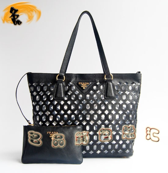 1020 Prada 最新款 時尚休閑女士單肩包 Prada女包 原版一比一品質(zhì) 黑色