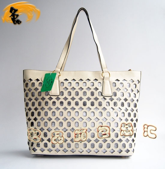 1020 Prada 最新款 時尚休閑女士單肩包 Prada女包 原版一比一品質(zhì) 米白色