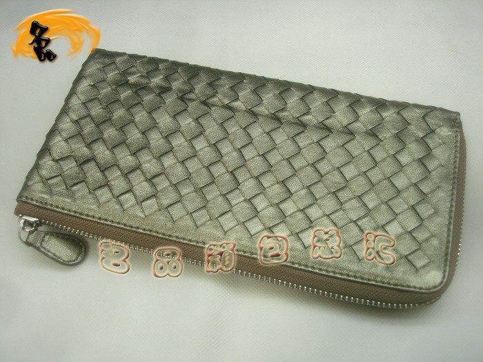 08673 Bottega Veneta羊皮手工編織錢包 BV女包 Bottega Veneta長款錢包 古銅色