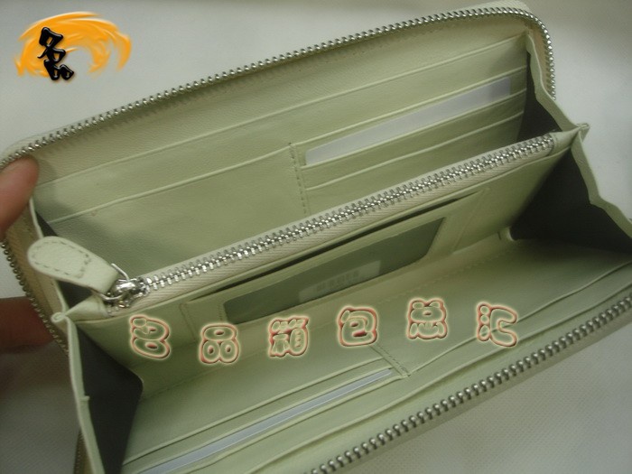 08621 Bottega Veneta經(jīng)典款羊皮編織女包 Bottega Veneta時尚女士長款錢包 米白色