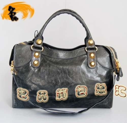 084332B 巴黎世家機車包 巴黎世家進口牛皮單肩包 Balenciaga手提包 女包 銀灰色