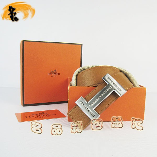 449 最新款?lèi)?ài)馬仕皮帶 Hermes皮帶 Hermes腰帶 荔枝紋橙配淺啡 銀扣(帶鉆)3.8cm