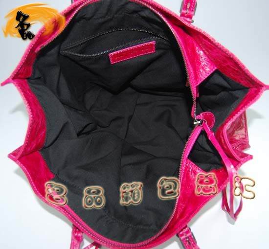 08472 Balenciaga機(jī)車包 單肩包 進(jìn)口羊皮時(shí)尚休閑女包 巴黎世家手提包 桃紅色