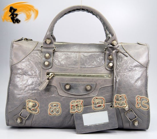 084324A Balenciaga女包 手提包 巴黎世家手提包 進口羊皮時尚休閑女包 淺灰色