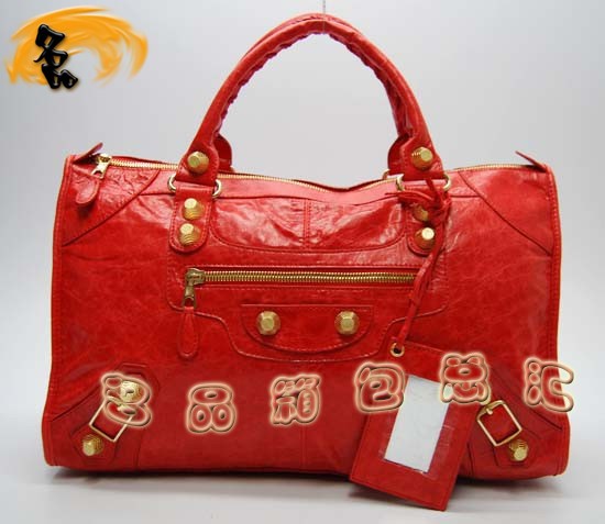 084324B 巴黎世家手提包 Balenciaga女包 手提包 進(jìn)口羊皮時(shí)尚休閑女包 橙色