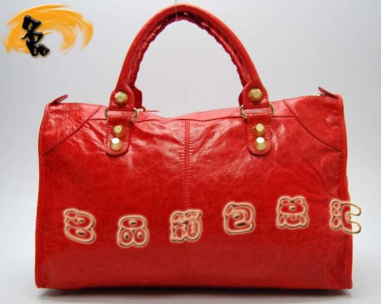 084324B 巴黎世家手提包 Balenciaga女包 手提包 進(jìn)口羊皮時(shí)尚休閑女包 橙色
