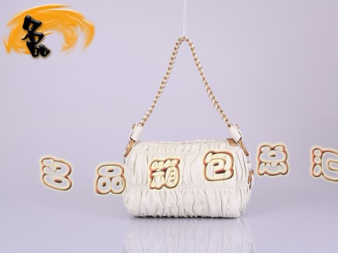 BL0651 普拉達最新款褶皺羊皮女包 Prada手拎包 Prada單肩包 原版一比一品質(zhì) 白色
